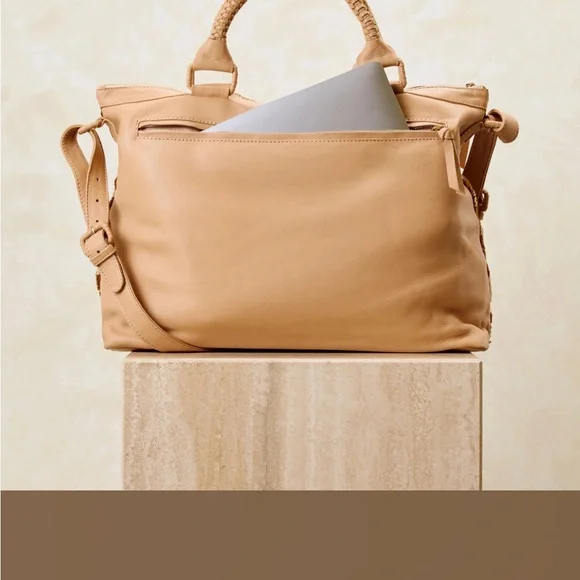 Checkered Tan and Cream Women's Bag - Picture 5 of 12